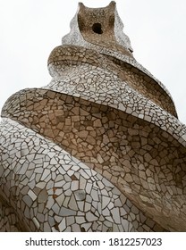 Chimney On The Roof Of The La Pedrera Building In Barcelona