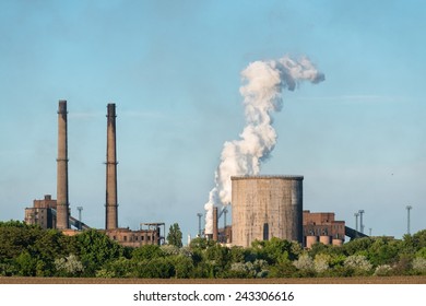 Chimney Power Plant Against Blue Sky Stock Photo 243306616 | Shutterstock