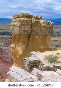 Chimney Rock, New Mexico, On Ghost Ranch Near Abiquiu, Once Home To Georgia O'Keeffe, And A View Of The Southwestern Desert Beyond