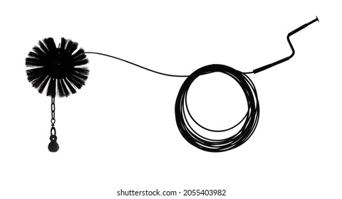 Chimney Sweep Brush Isolated On White Background