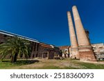 Chimneys next to abandoned factory