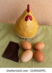 China Chicken With Eggs And Chocolate. Easter, Spring