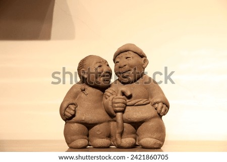 China clay sculpture, Handmade clay figurines from China，labor scene
