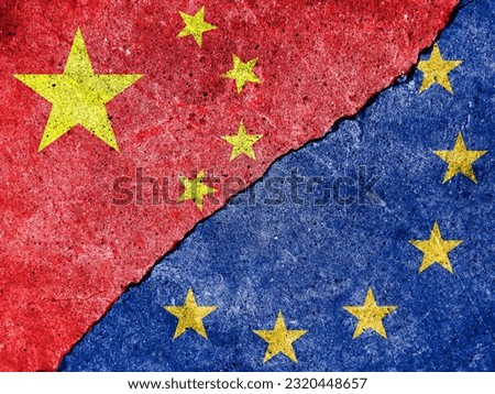 China flag and EU flag combined again Imagine de stoc © 