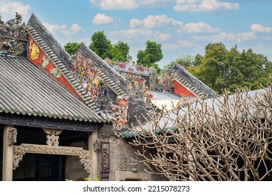 china guangzhou Guangzhou, Guangdong, China, 2.08.2022. The Chen Clan Ancestral Hall is an academic temple, built in 1894, exemplifies traditional Chinese Lingnan architecture. Now the Guangdong Folk  - Shutterstock ID 2215078273