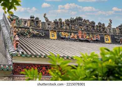 china guangzhou Guangzhou, Guangdong, China, 2.08.2022. The Chen Clan Ancestral Hall is an academic temple, built in 1894, exemplifies traditional Chinese Lingnan architecture. Now the Guangdong Folk  - Shutterstock ID 2215078301