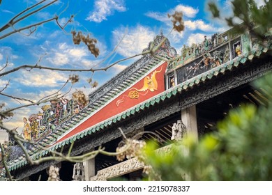 china guangzhou Guangzhou, Guangdong, China, 2.08.2022. The Chen Clan Ancestral Hall is an academic temple, built in 1894, exemplifies traditional Chinese Lingnan architecture. Now the Guangdong Folk  - Shutterstock ID 2215078337