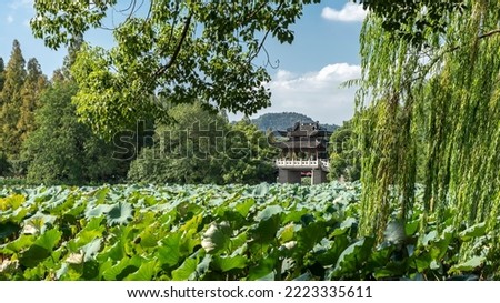 China Hangzhou West Lake Chinese Garden Landscape Foto d'archivio © 