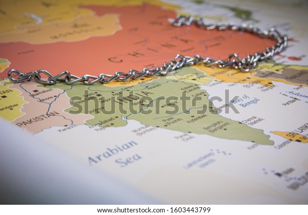 China and India border on\
world map