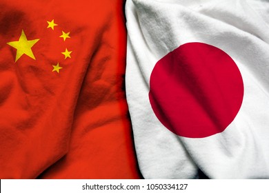 China And Japan Flag Together