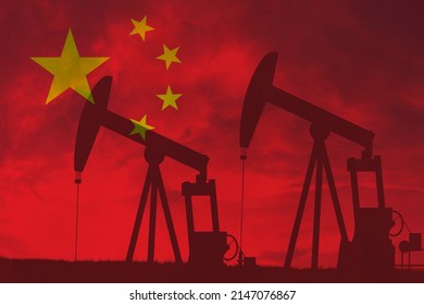 China Oil Industry Concept Industrial Illustration Stock Photo ...