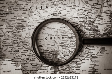 China on map travel background texture - Shutterstock ID 2252623171