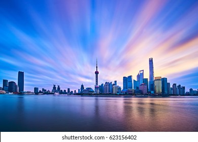 China Shanghai Skyline Sunrise