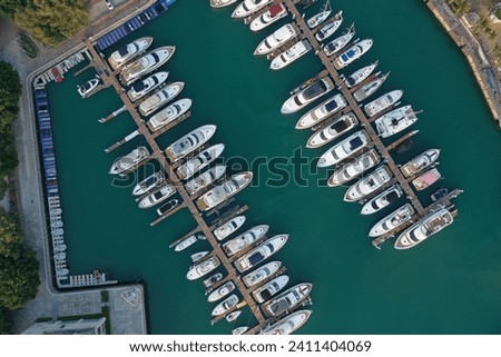 Similar – Foto Bild Luftaufnahme von Luxusyachten und -booten im Hafen am Schwarzen Meer