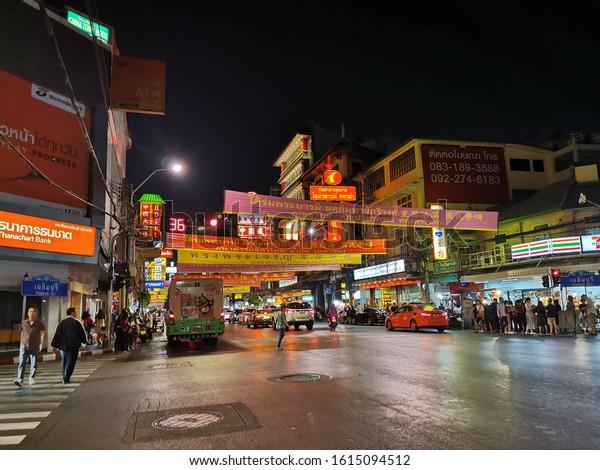 China Town
Building and Traffic, Chinese New Year, 2019 and 2020, China Town,
Bangkok, Thailand, 13 December
2019