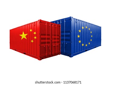 China And The United States Trade War, China And The EU Boycott, Container, Trade Friction, Cooperation