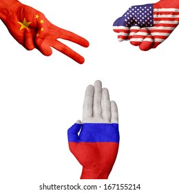 China USA  Russia  Rock-Paper-Scissors 