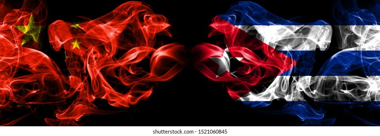 China Vs Cuba Cuban Smoke Flags Stock Photo 1521060845 | Shutterstock