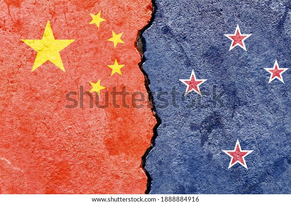 China VS New Zealand national flags icon
isolated on broken weathered cracked concrete wall background,
abstract China New Zealand politics relationship friendship
conflicts concept texture
wallpaper