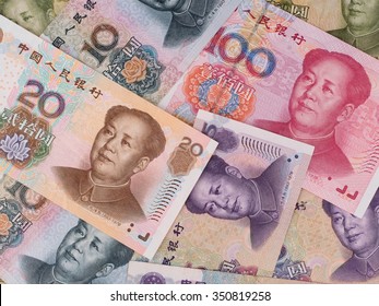 China Yuan Background, Chinese Money Closeup