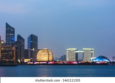 China's e-commerce city - beautiful night view of Hangzhou city.
