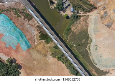 China's High-speed Train Driving On The Rails Top View