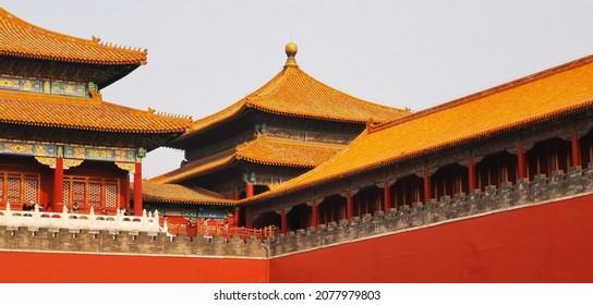 Edificios históricos de China, lugares pintorescos famosos, paisaje arquitectónico cultural de la Ciudad Prohibida en Beijing, arco de cubo arquitectónico y diseño de patrones