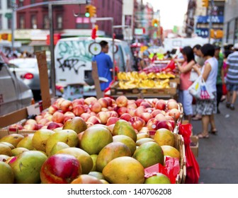 Chinatown Fruit Market In New York City