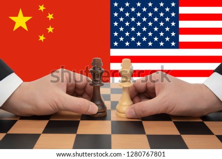 China-US Summit expressed in a chess game.