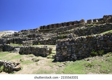 Chincana ruins at Isla del Sol (Island of the Sun) in Titicaca lake, Bolivia.