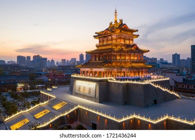 Chinese  Ancient Architecture: Qingwei Tower, Which Built In The Song Dynasty. It Is Located Along The Weihe River In Xianyang City, Shaanxi Province.