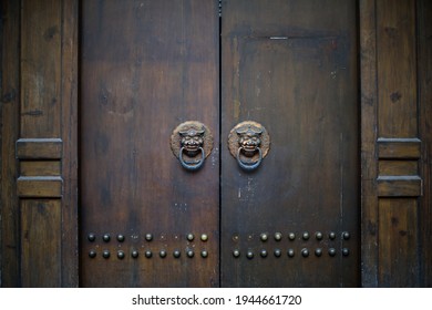 Chinese Ancient Old Wooden Door