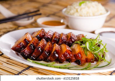 Chinese Bbq Sweet Pork Serve With Rice