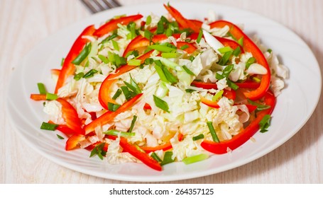 Chinese Cabbage Salad With Red Bell Pepper