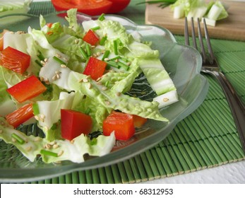 Chinese Cabbage Salad With Red Bell Pepper