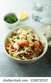Chinese cabbage salad with roasted bell pepper