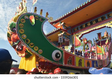 Chinese Ceremonies Bakar Tongkang  At Bagan Siapi-api, Riau Indonesia. November 13, 2019