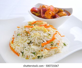 Chinese Chicken Manchurian With Rice