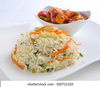 Chinese Chicken Manchurian With Rice