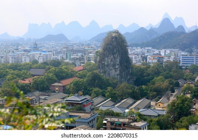 A Chinese City Depicted From A Vantage Point