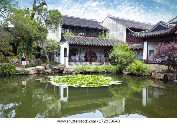 Chinese Classical Garden Pavilions Pond Suzhou Stock Photo Edit