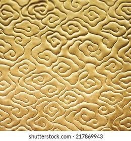 Chinese Cloud Pattern Gold Color Texture Asian Background