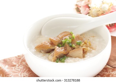 Chinese Cuisine, Chicken And Spring Onion Congee