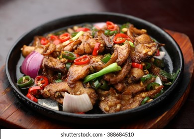 Chinese Cuisine Served On A Sizzling Plate