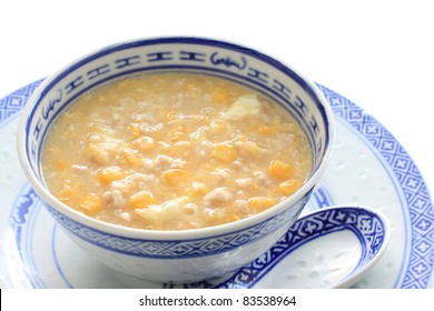 Chinese Cuisine, Sweet Corn And Chicken Mince Soup