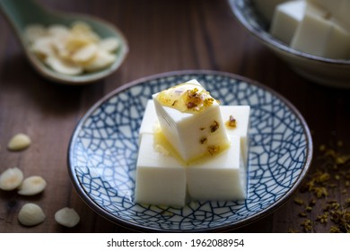 Chinese Dessert Almond Tofu Almond Jelly Cut Into Cubes