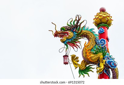 chinese dragon head on white backgrounds