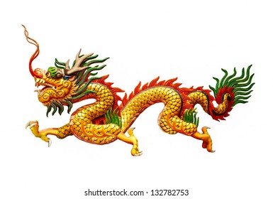 Chinese Dragon On White Background