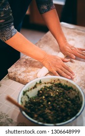 Chinese Family Making Dumplings During Spring Festival