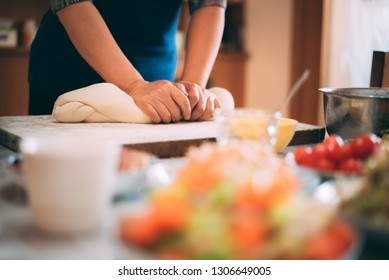 Chinese Family Making Dumplings During Spring Festival